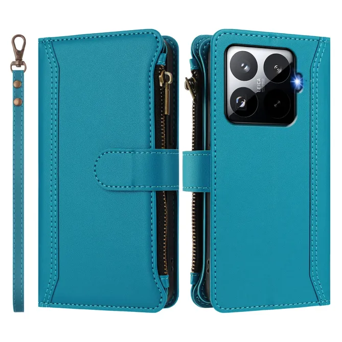 Housse Xiaomi 15T Pro avec Lanière | 9 Cartes à Fermeture Zippée