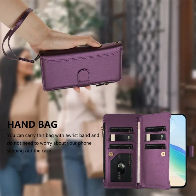 Housse Xiaomi 15T Pro avec Lanière | 9 Cartes à Fermeture Zippée