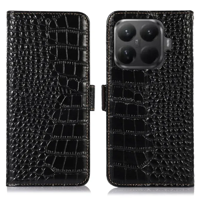 Housse Xiaomi 15T Pro cuir véritable aspect croco