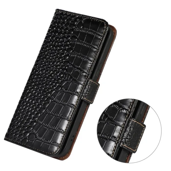 Housse Xiaomi 15T Pro cuir véritable aspect croco