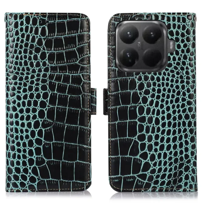 Housse Xiaomi 15T Pro cuir véritable aspect croco