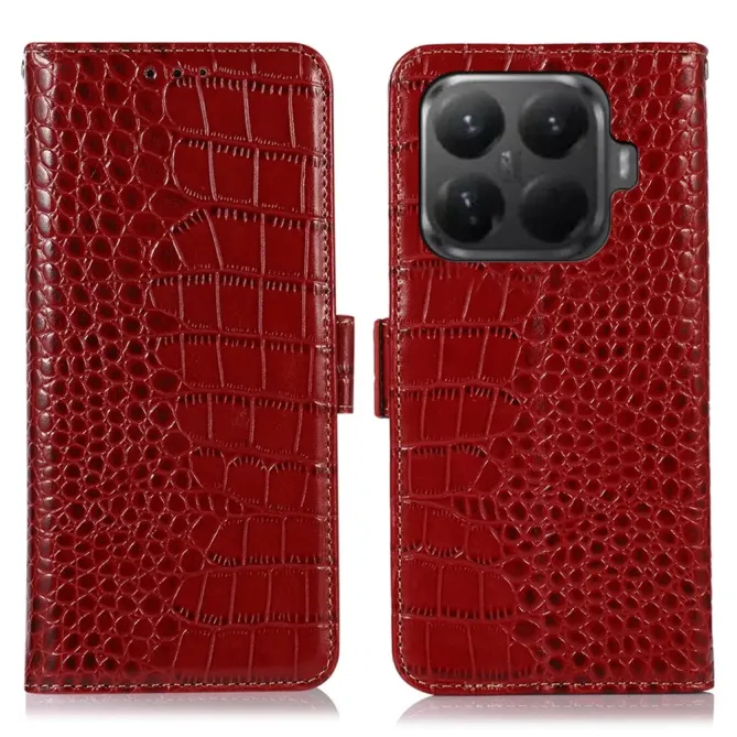 Housse Xiaomi 15T Pro cuir véritable aspect croco