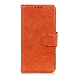 Housse Xiaomi 15T Pro Style Cuir Vieilli Orange