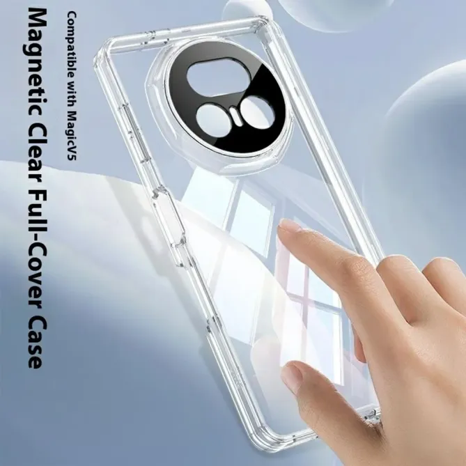 Coque Honor Magic V5 transparente à charnière magnétique