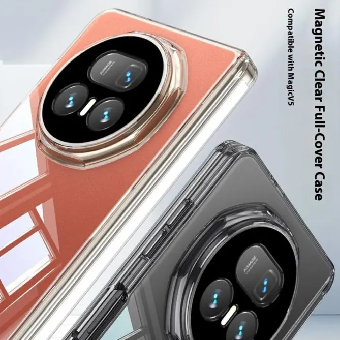 Coque Honor Magic V5 transparente à charnière magnétique
