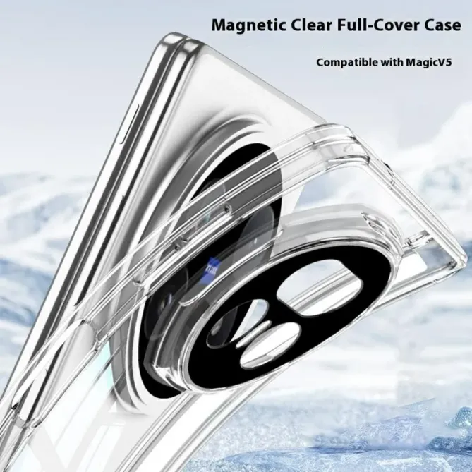 Coque Honor Magic V5 transparente à charnière magnétique
