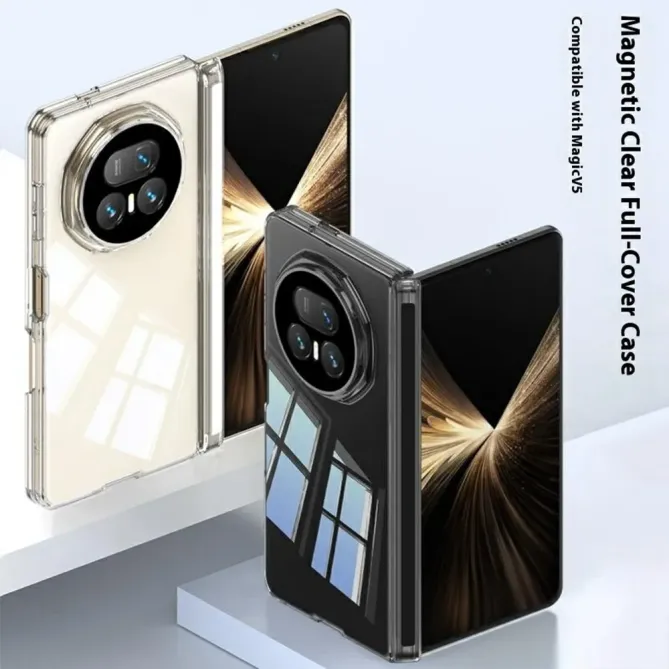 Coque Honor Magic V5 transparente à charnière magnétique