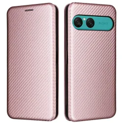 Flip Cover Sony Xperia 10 VII design fibre de carbone