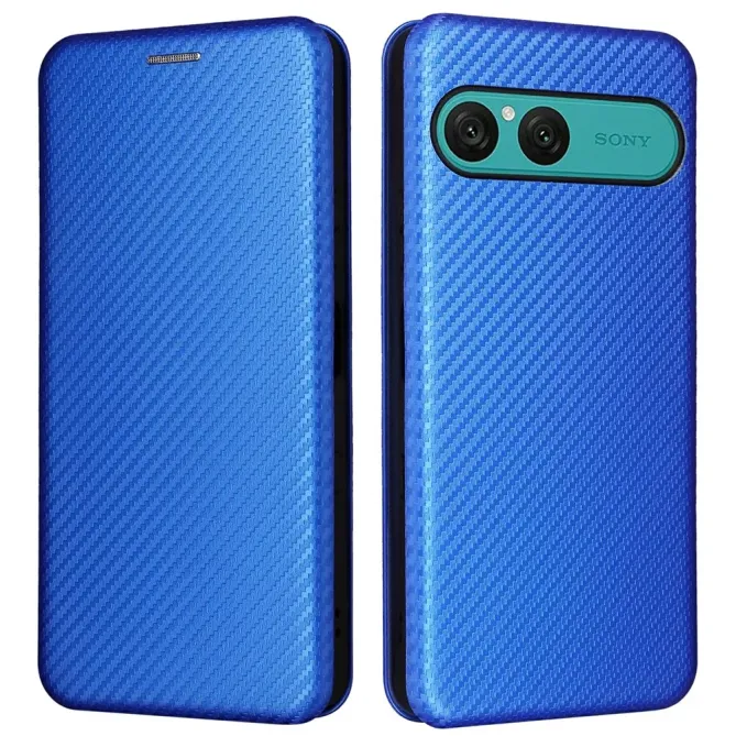 Flip Cover Sony Xperia 10 VII design fibre de carbone