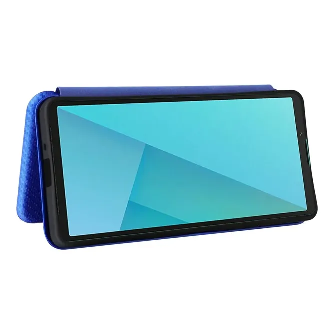 Flip Cover Sony Xperia 10 VII design fibre de carbone