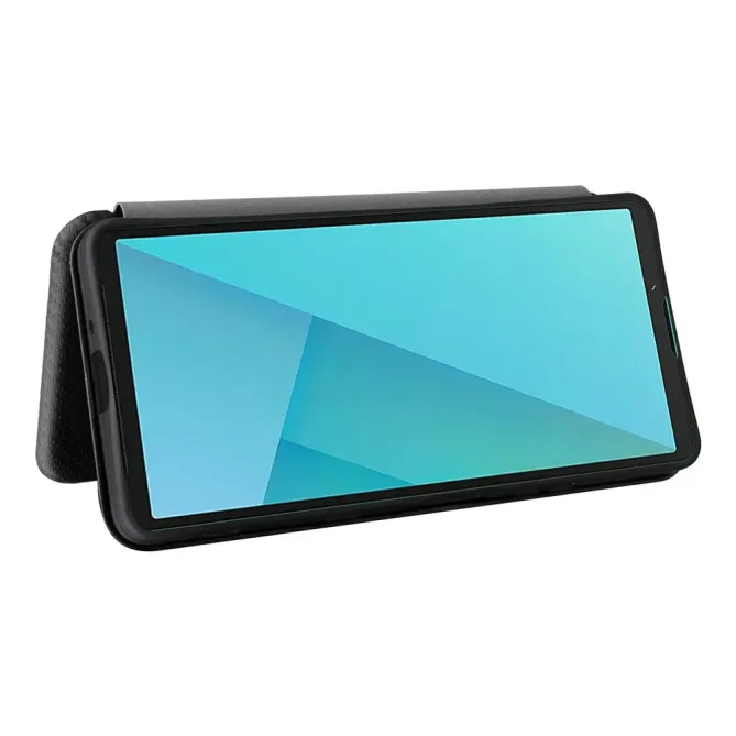 Flip Cover Sony Xperia 10 VII design fibre de carbone