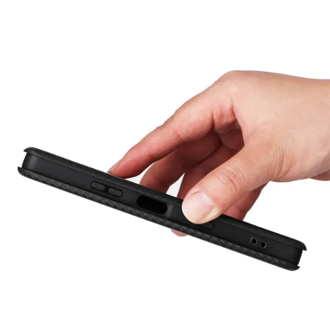 Flip Cover Sony Xperia 10 VII design fibre de carbone