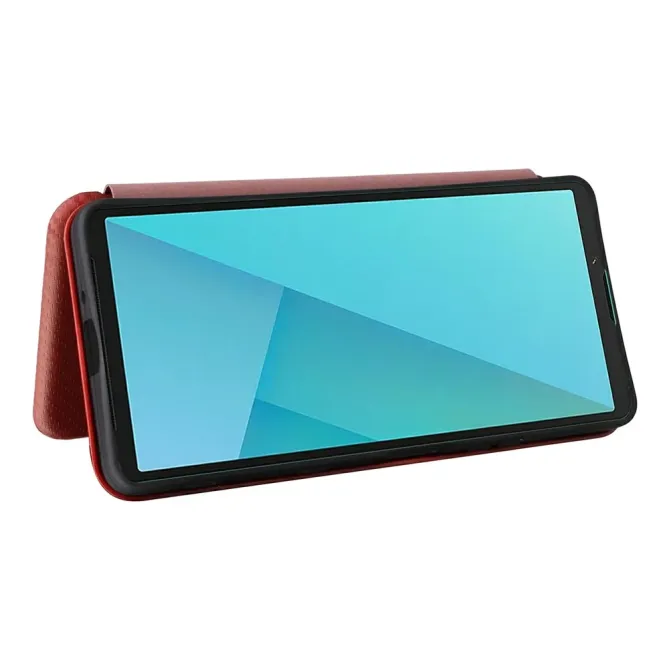 Flip Cover Sony Xperia 10 VII design fibre de carbone