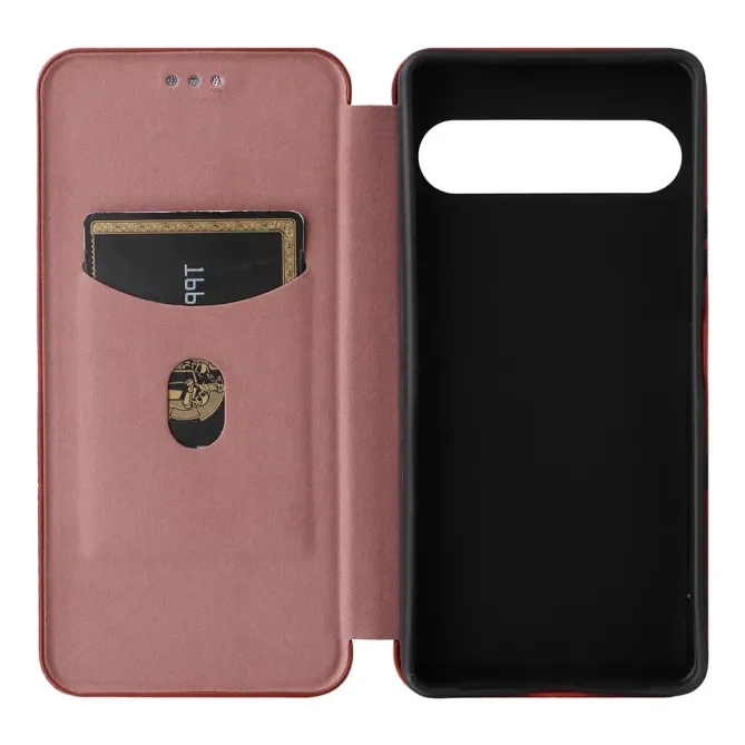 Flip Cover Sony Xperia 10 VII design fibre de carbone
