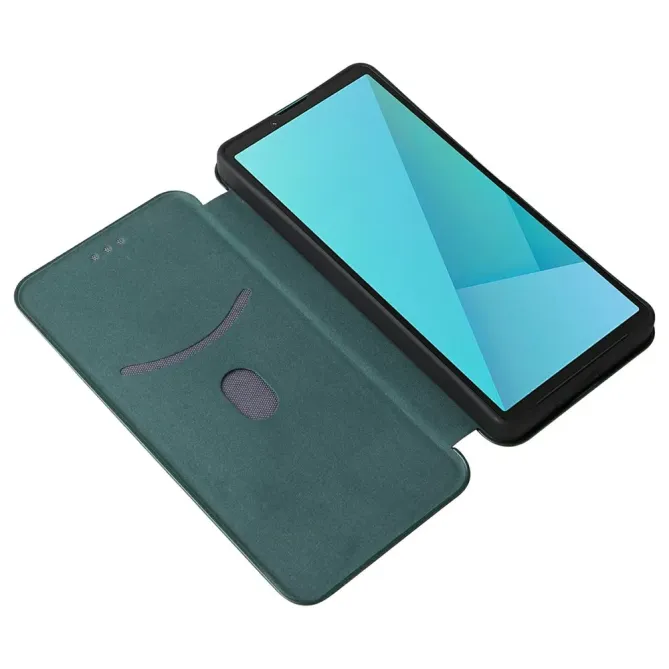 Flip Cover Sony Xperia 10 VII design fibre de carbone