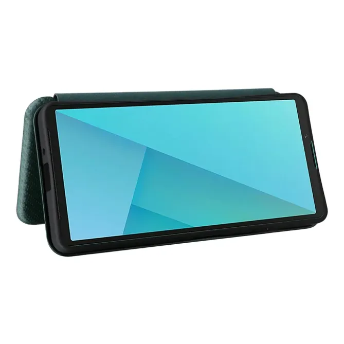 Flip Cover Sony Xperia 10 VII design fibre de carbone