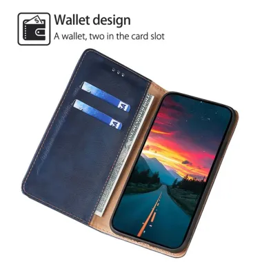 Flip cover iPhone Air PURE simili cuir Bleu marine - photo 8