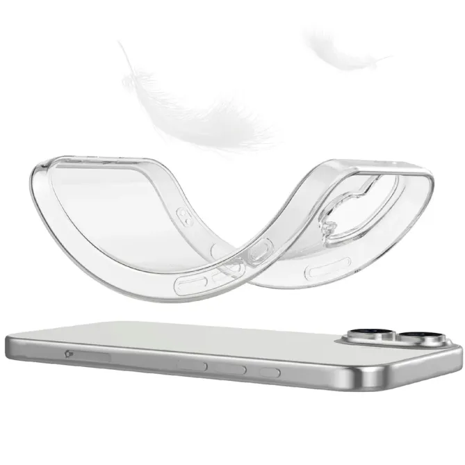 Coque transparente iPhone 17 avec protection d'écran en verre trempé