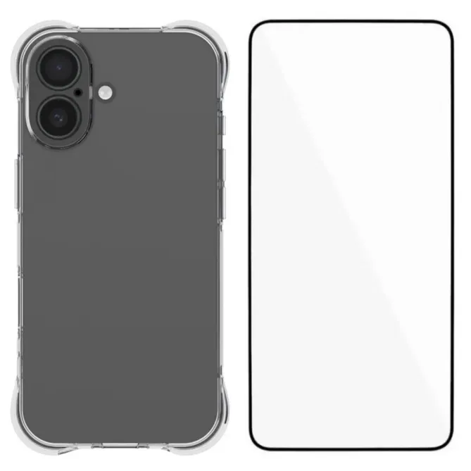 Pack iPhone 17 | Coque Coins Renforcés Transparente avec Verre Trempé