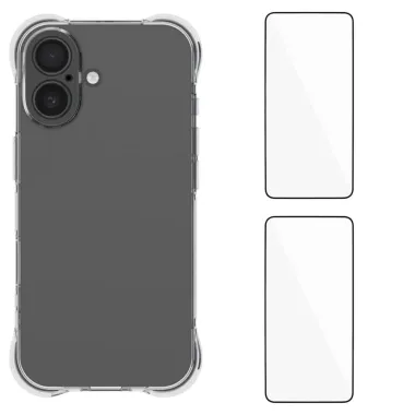 Pack iPhone 17 | Coque Coins Renforcés Transparente avec 2 Verre Tremp