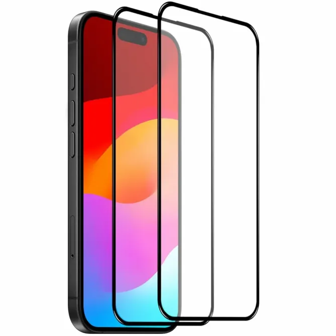 Protections d'écran iPhone 17 en verre trempé Full Size (2 pièces)