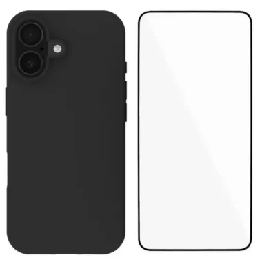 Coque Noire Mat iPhone 17 avec Verre Trempé