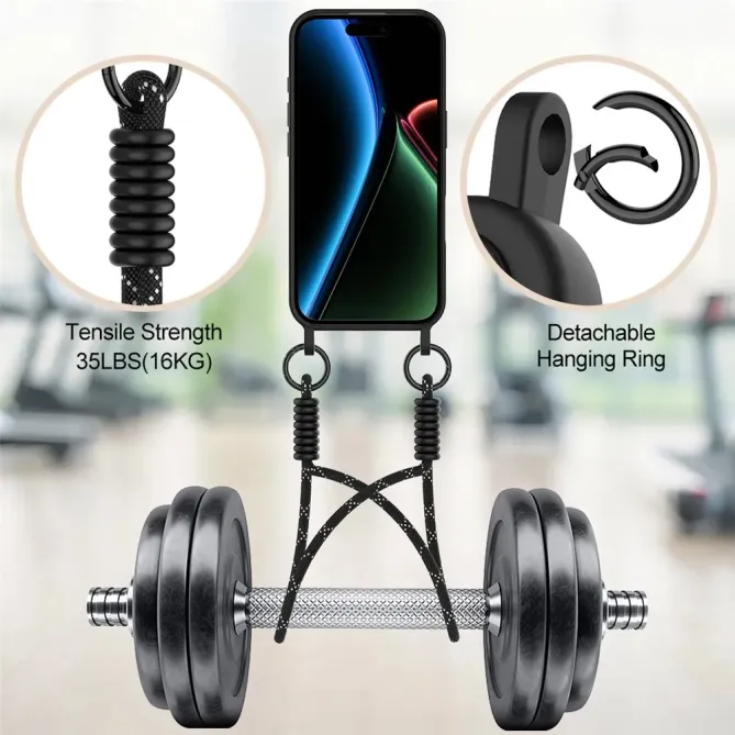 Coque avec Mini Cordon iPhone 17 Silicone et Porte-carte