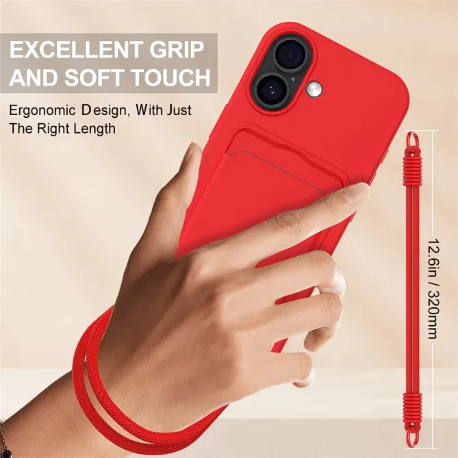 Coque avec Mini Cordon iPhone 17 Silicone et Porte-carte