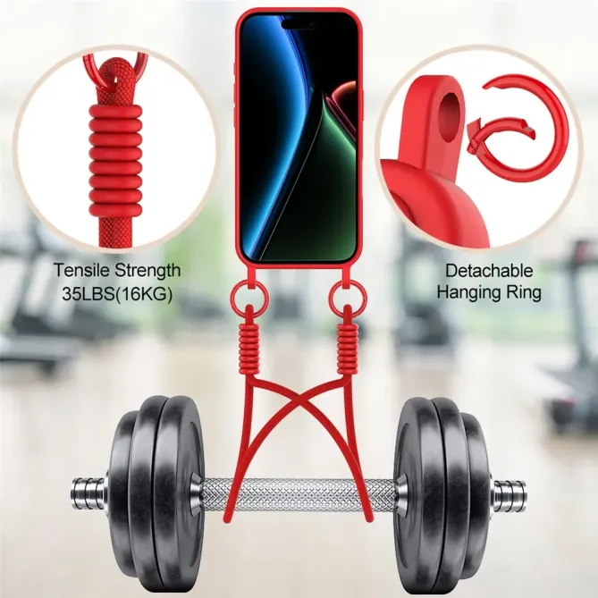 Coque avec Mini Cordon iPhone 17 Silicone et Porte-carte