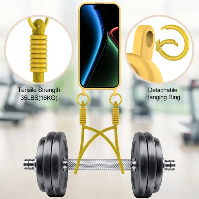 Coque avec Mini Cordon iPhone 17 Silicone et Porte-carte