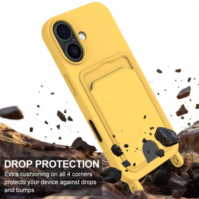 Coque avec Mini Cordon iPhone 17 Silicone et Porte-carte