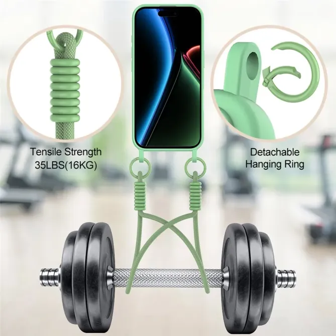 Coque avec Mini Cordon iPhone 17 Silicone et Porte-carte