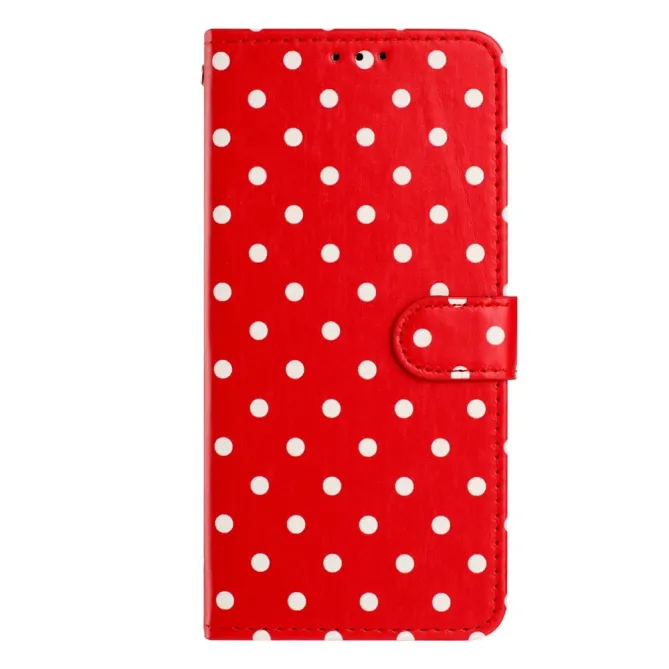 Housse iPhone 17 à pois avec porte-cartes et support pliable