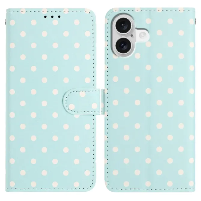 Housse iPhone 17 à pois avec porte-cartes et support pliable