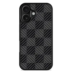 Coque iPhone 17 MagSafe fibre d'aramide texture carrée