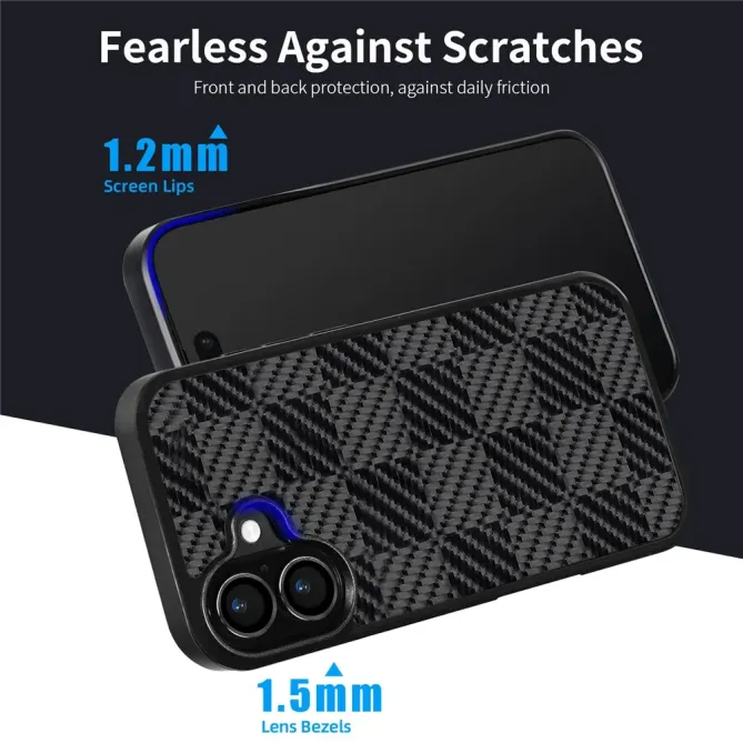 Coque iPhone 17 MagSafe fibre d'aramide texture carrée