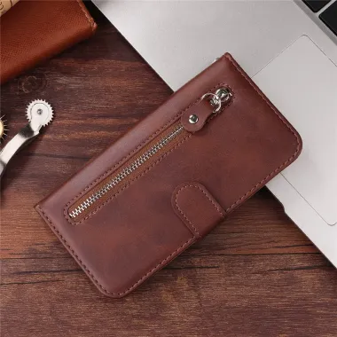 Housse iPhone 17 Zipper Pocket Fonction Support Marron - photo 14