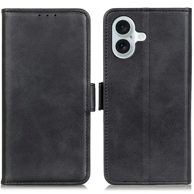 Étui iPhone 17 portefeuille revêtement simili cuir mat