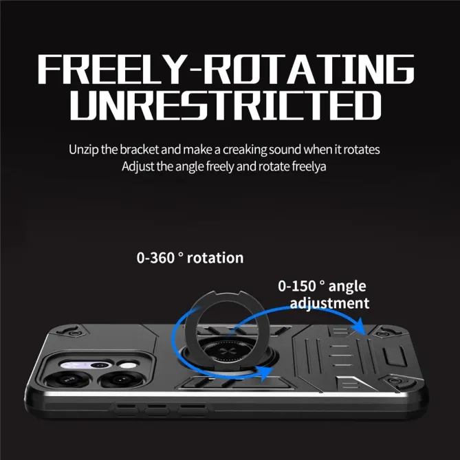 Coque Oppo Reno 14 5G avec anneau support et protection antichute