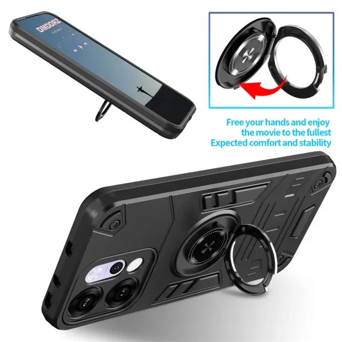 Coque Oppo Reno 14 5G avec anneau support et protection antichute
