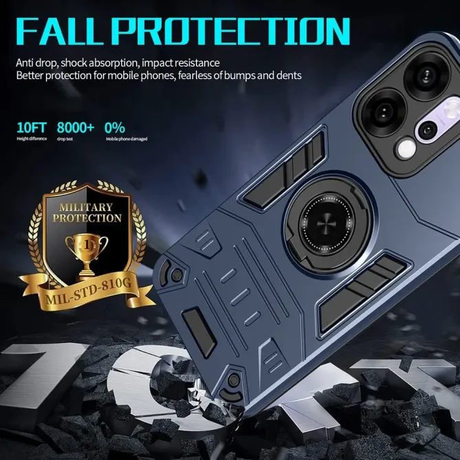 Coque Oppo Reno 14 5G avec anneau support et protection antichute