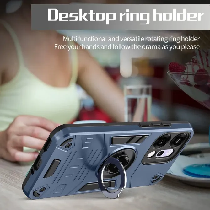 Coque Oppo Reno 14 5G avec anneau support et protection antichute