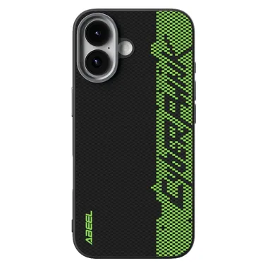 Coque iPhone 17 Racing Noir et Vert Compatible MagSafe