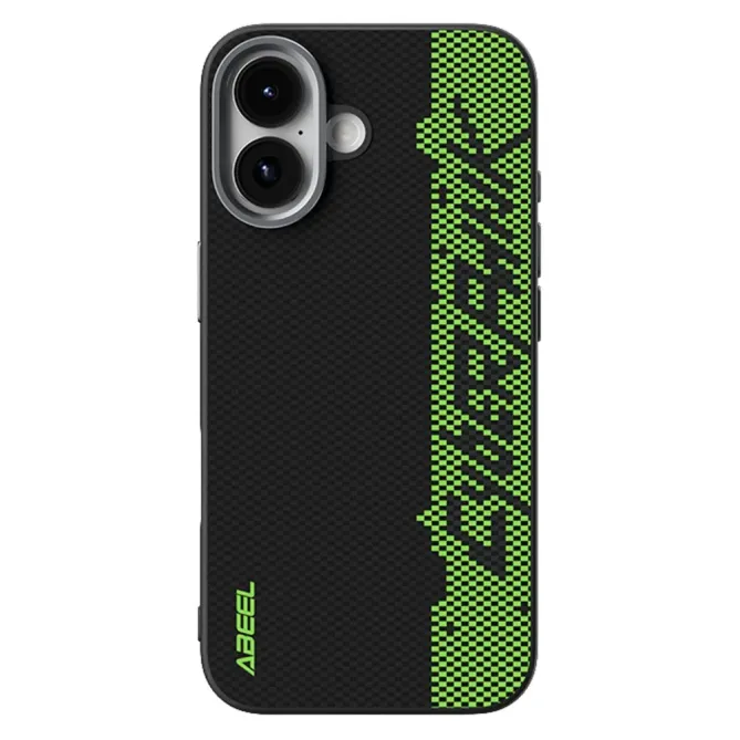 Coque iPhone 17 Racing Noir et Vert Compatible MagSafe