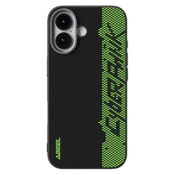 Coque iPhone 17 Racing Noir et Vert Compatible MagSafe