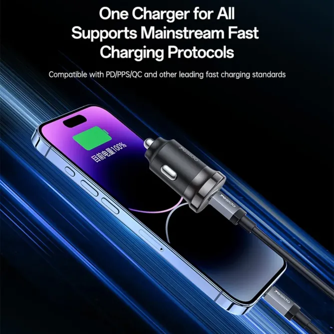 Chargeur Voiture Allume-Cigare 30W USB-C Charge Rapide