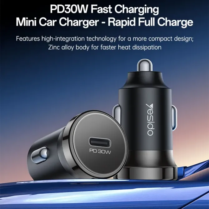 Chargeur Voiture Allume-Cigare 30W USB-C Charge Rapide