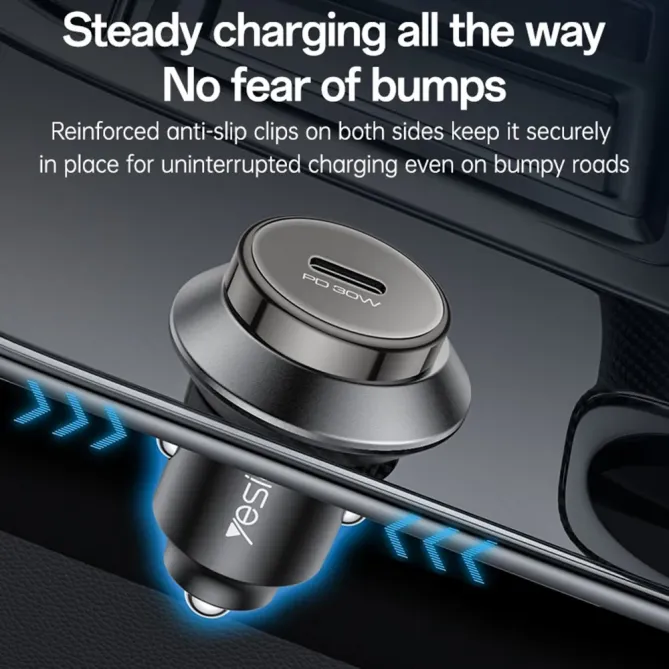 Chargeur Voiture Allume-Cigare 30W USB-C Charge Rapide