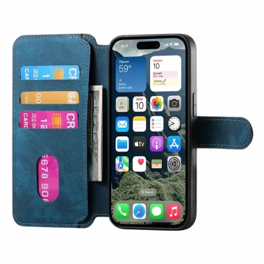 Housse Portefeuille iPhone 17 Coque Magnétique | GRAVENO Bleu marine - photo 14