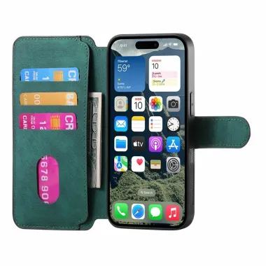 Housse Portefeuille iPhone 17 Coque Magnétique | GRAVENO Vert foncé - photo 20